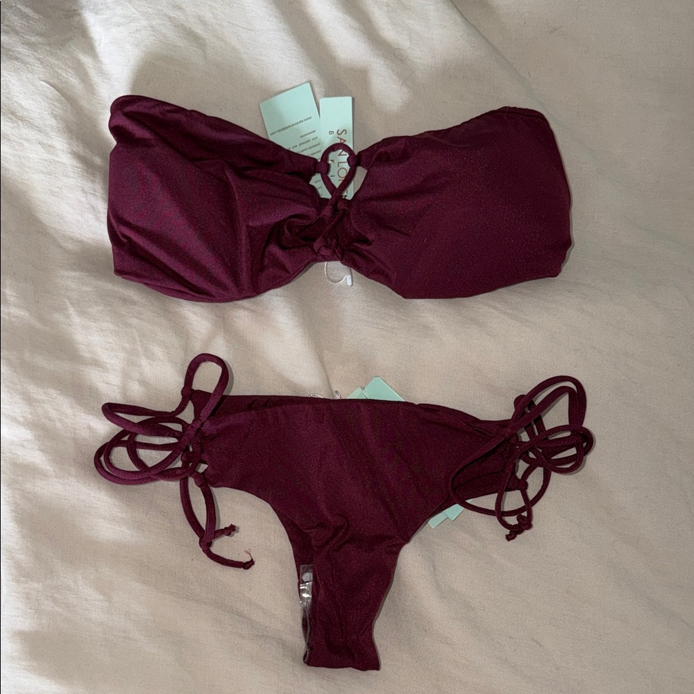 San Lorenzo Burgundy Bikini Set